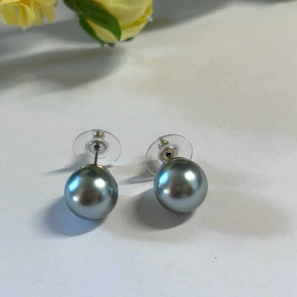 🔵Vintage Matte Blue Linda Dano Pearl Earrings🔵